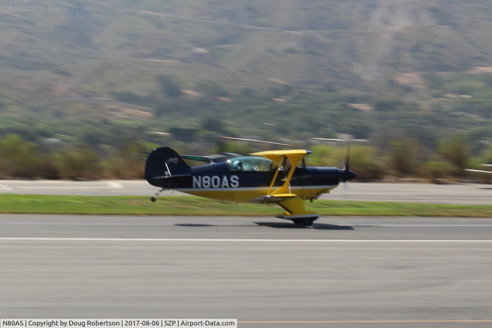 N80AS, 1992 Pitts S-2B Special C/N 5244, 1992 Pitts Aerobatics PITTS S-2B SPECIAL, Lycoming AEIO-540-D4A5 260 Hp, full inverted systems, 4 ailerons, symmetric airfoils, first landing roll today, Rwy 22
