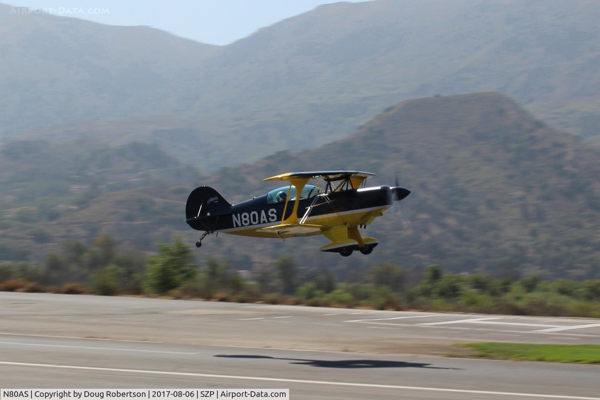 N80AS, 1992 Pitts S-2B Special C/N 5244, 1992 Pitts Aerobatics PITTS S-2B SPECIAL, Lycoming AEIO-540-D4A5 260 Hp, full inverted systems, 4 ailerons, symmetrical airfoils, fast takeoff climb Rwy 22