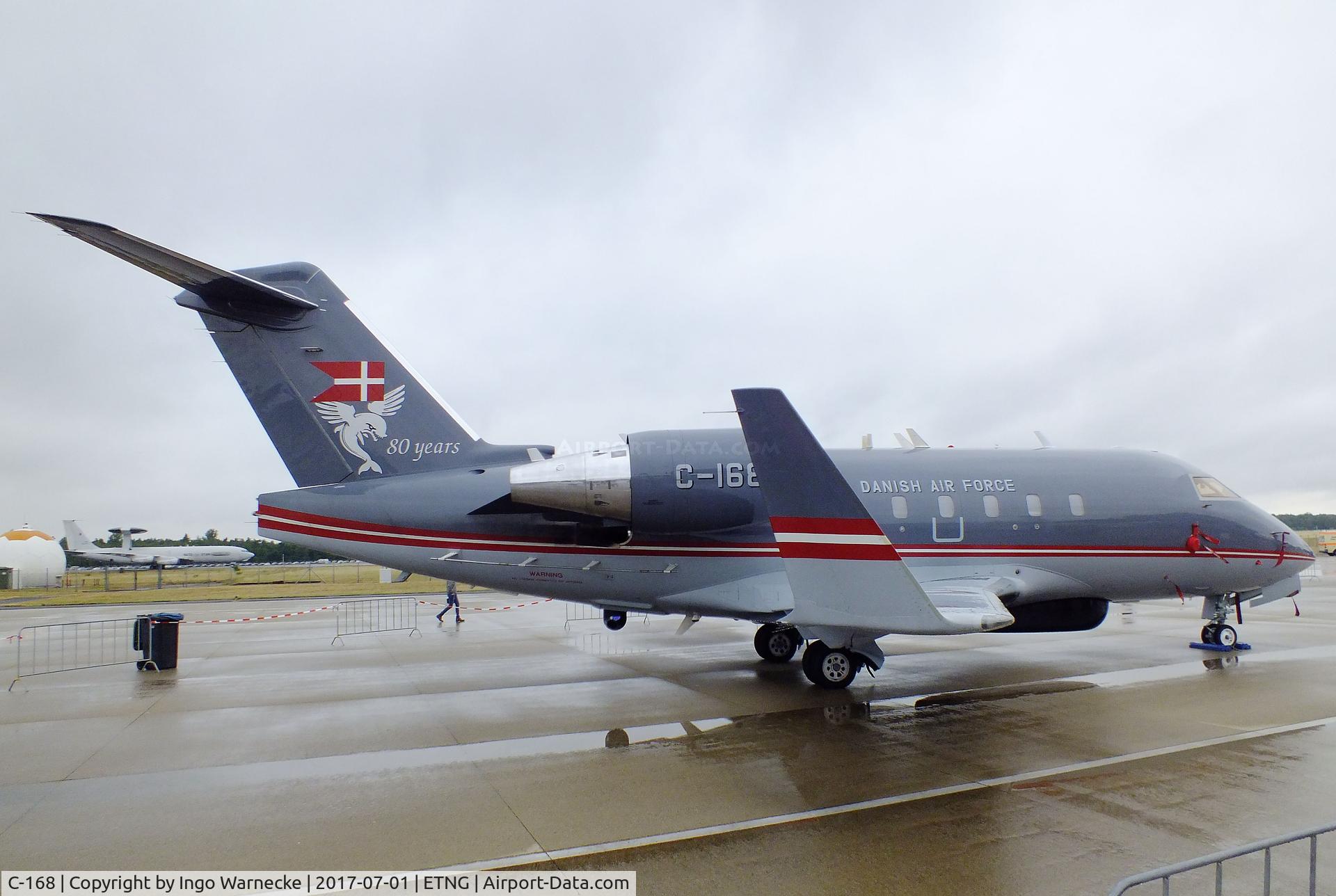 C-168, 2000 Bombardier Challenger 604 (CL-600-2B16) C/N 5468, Bombardier Challenger 604 of the Flyvevabnet (Danish Air Force) at the NAEWF 35 years jubilee display Geilenkirchen 2017