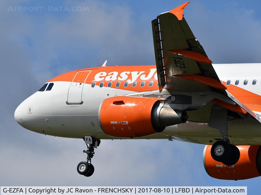 G-EZFA, 2009 Airbus A319-111 C/N 3788, U26121 from Bristol landing runway 29