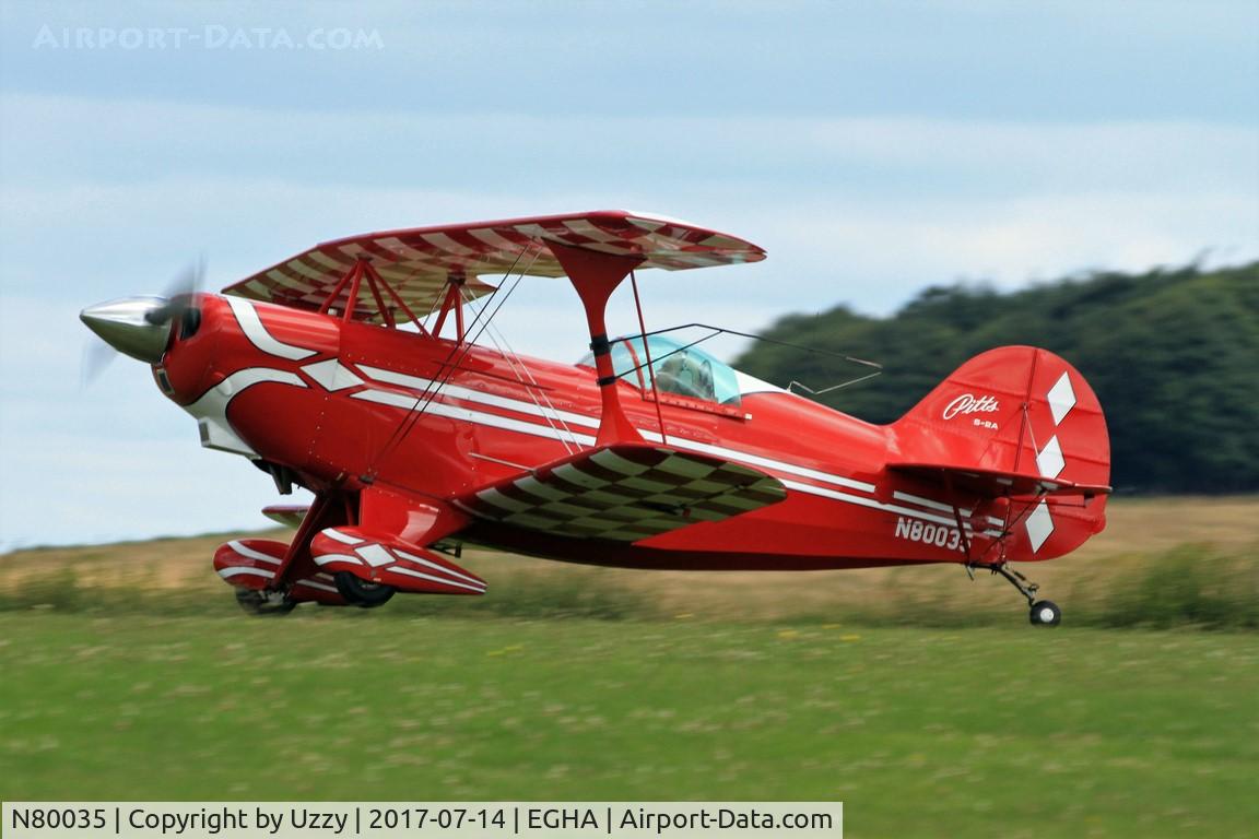 N80035, 1974 Aerotek Pitts S-2A Special C/N 2070, Arriving for aerobatic comp.