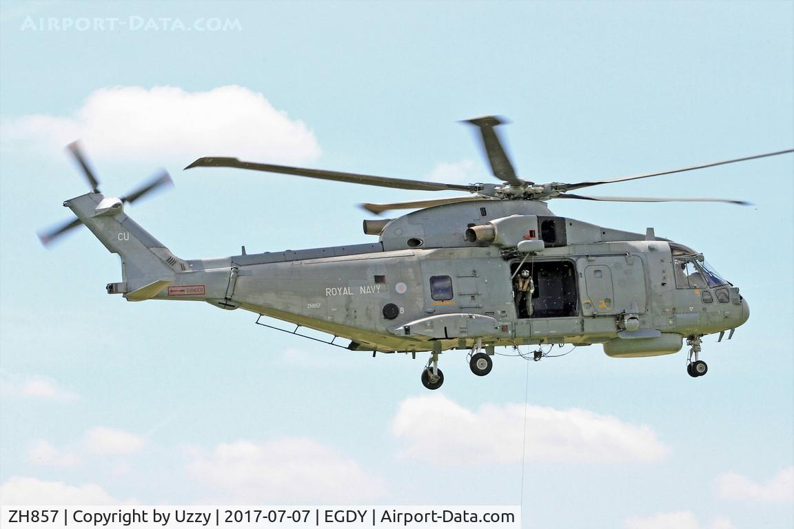 ZH857, AgustaWestland EH-101 Merlin HM.2 C/N 50151/RN37/MCSP17, Arrivals day 2017 display.