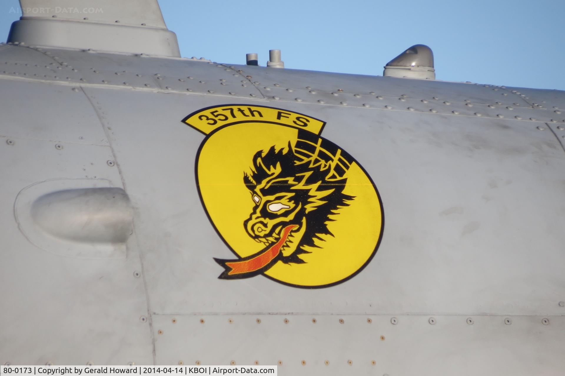 80-0173, 1980 Fairchild Republic OA-10A Thunderbolt II C/N A10-0523, 357th Fighter Sq., 917th Wing, Davis-Monthan AFB, AZ.