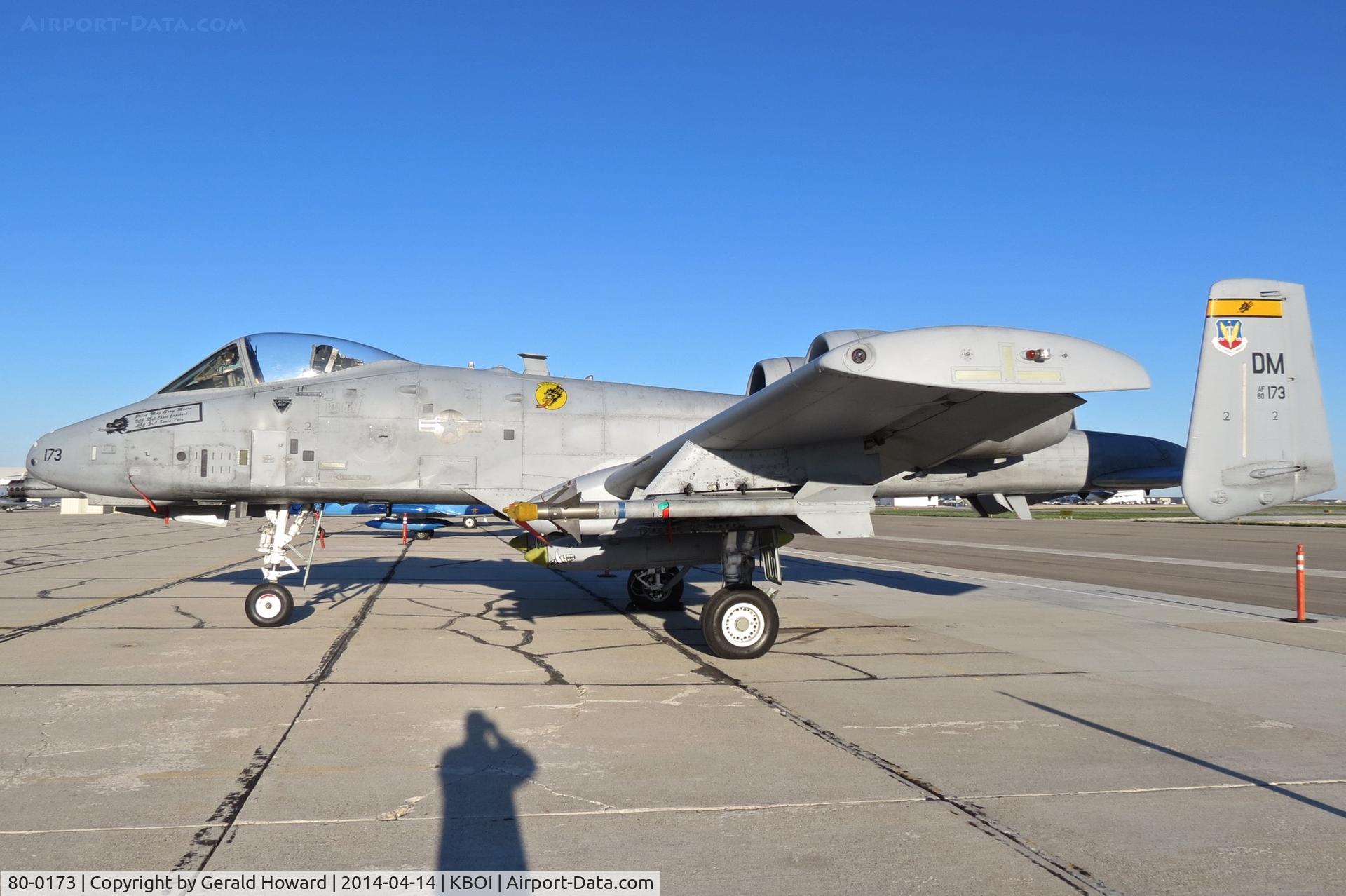 80-0173, 1980 Fairchild Republic OA-10A Thunderbolt II C/N A10-0523, 357th Fighter Sq., 917th Wing, Davis-Monthan AFB, AZ.
