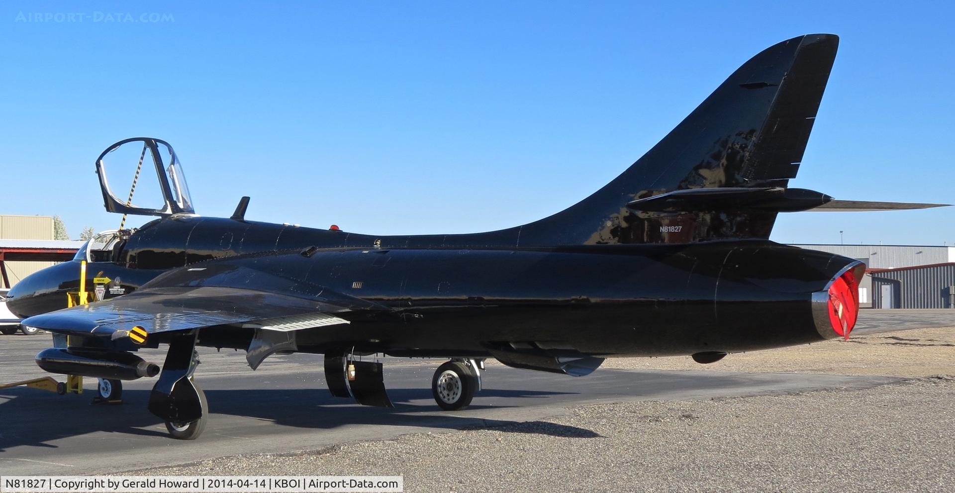 N81827, Hawker Hunter T75A C/N 41H-670829 see comment, Parked on the south GA ramp. It is a Hawker Hunter!!