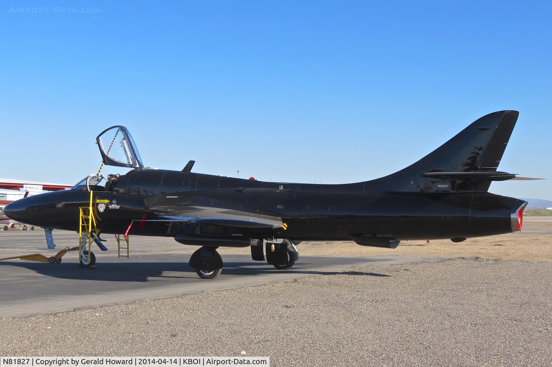 N81827, Hawker Hunter T75A C/N 41H-670829 see comment, Parked on the south GA ramp.  It is a Hawker Hunter!!