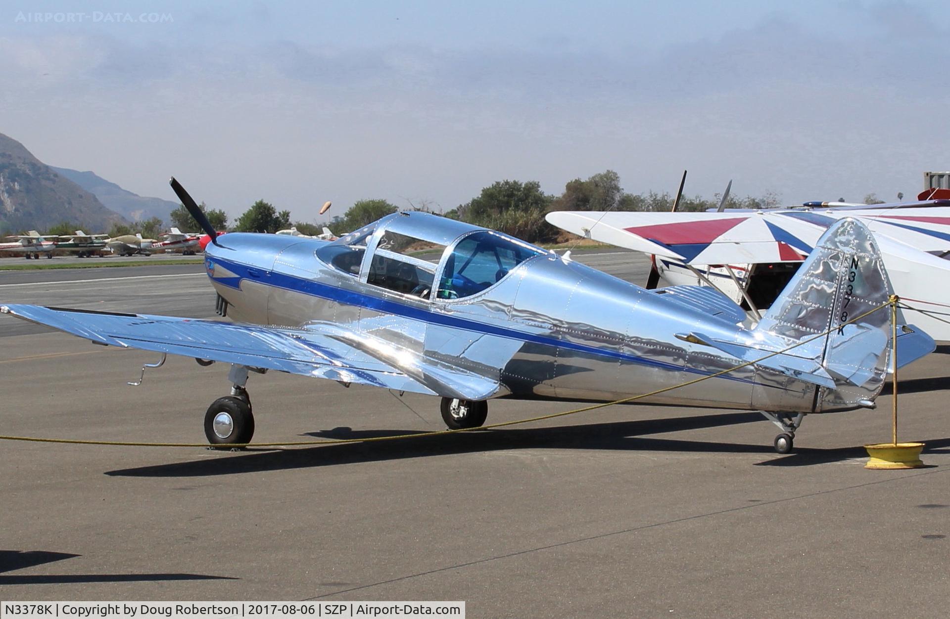 N3378K, 1946 Globe GC-1B Swift C/N 1371, 1946 Globe GC-1B SWIFT, Continental O-300A 145 Hp 6 cylinder re-engined easy fit upgrade by STC. A return visitor always newer than new looking! Main landing gear retracts.