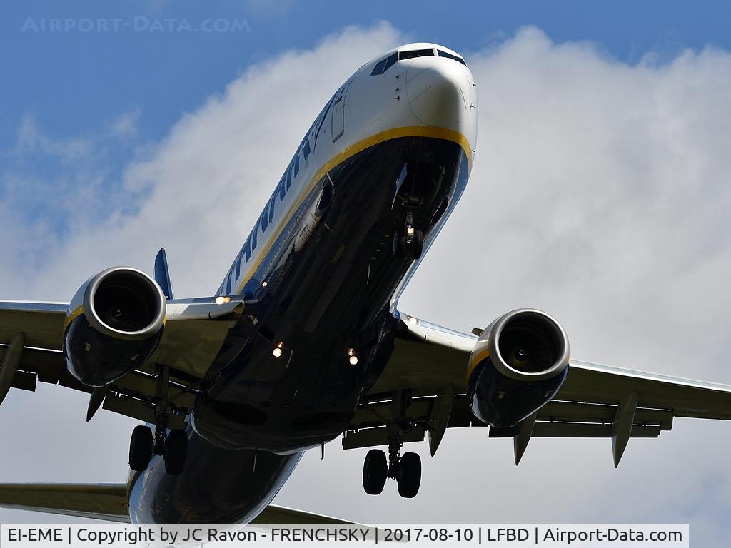 EI-EME, 2010 Boeing 737-8AS C/N 35029, FR6654 from Edinburgh (EDI) landing runway 29