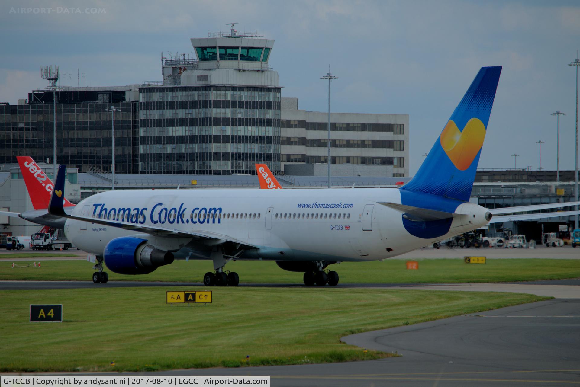 G-TCCB, 1997 Boeing 767-31K C/N 28865, taxing in to its gate/stand