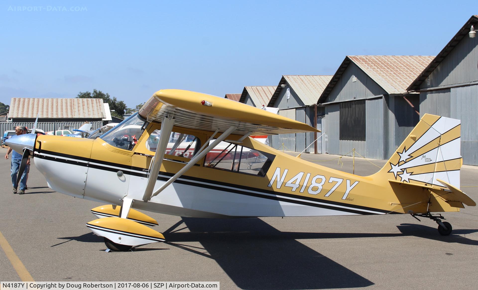 N4187Y, 1977 Bellanca 8KCAB Super Decathlon Decathlon C/N 289-77, 1977 Bellanca 8KCAB SUPER DECATHLON, Lycoming AEIO-360 180 Hp, fully aerobatic with inverted-capable systems. Micro vortex generators mod on wings.