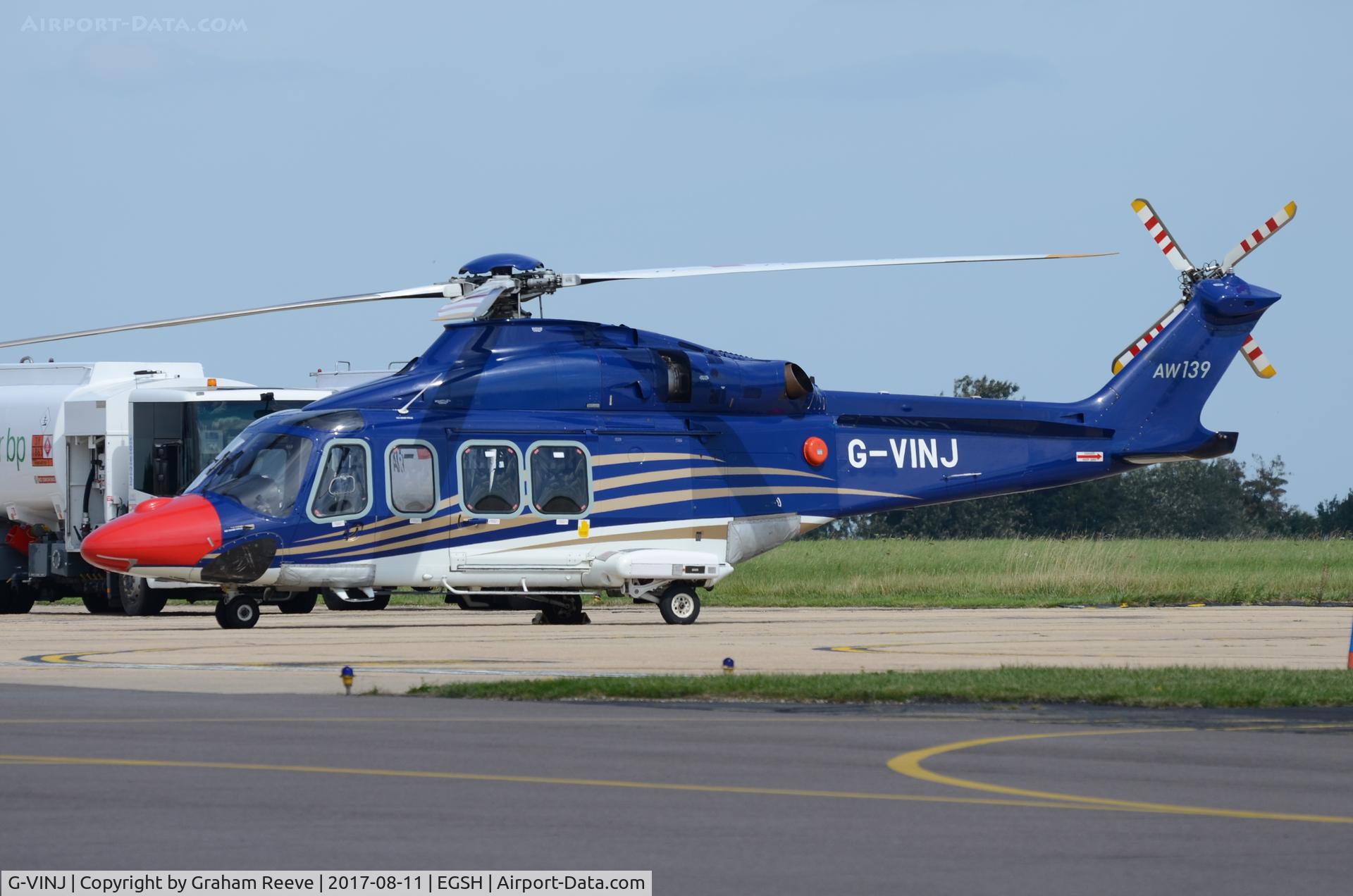 G-VINJ, 2013 AgustaWestland AW-139 C/N 41355, Sporting at red nose.