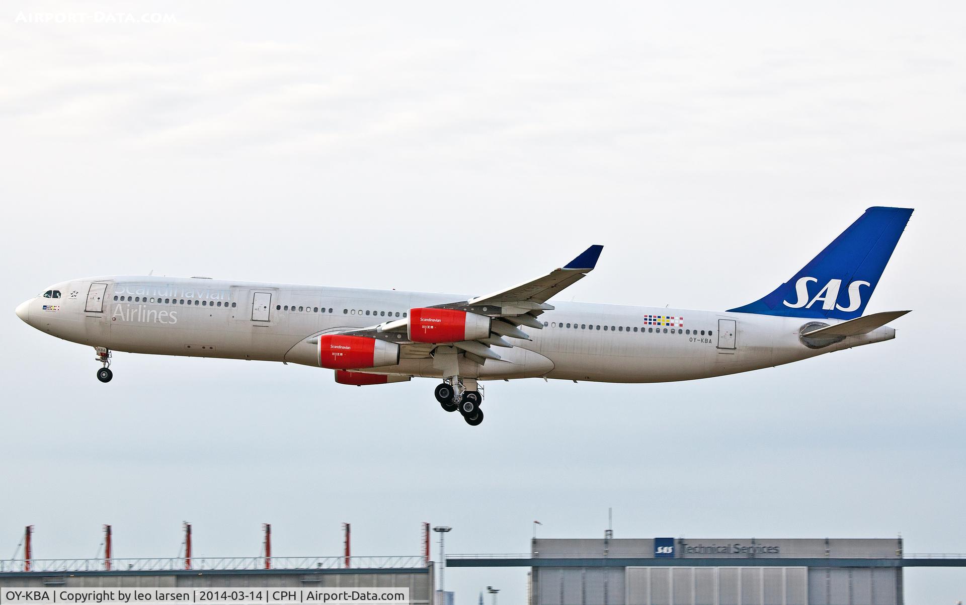 OY-KBA, 2001 Airbus A340-313X C/N 435, Copenhagen 14.3.2014