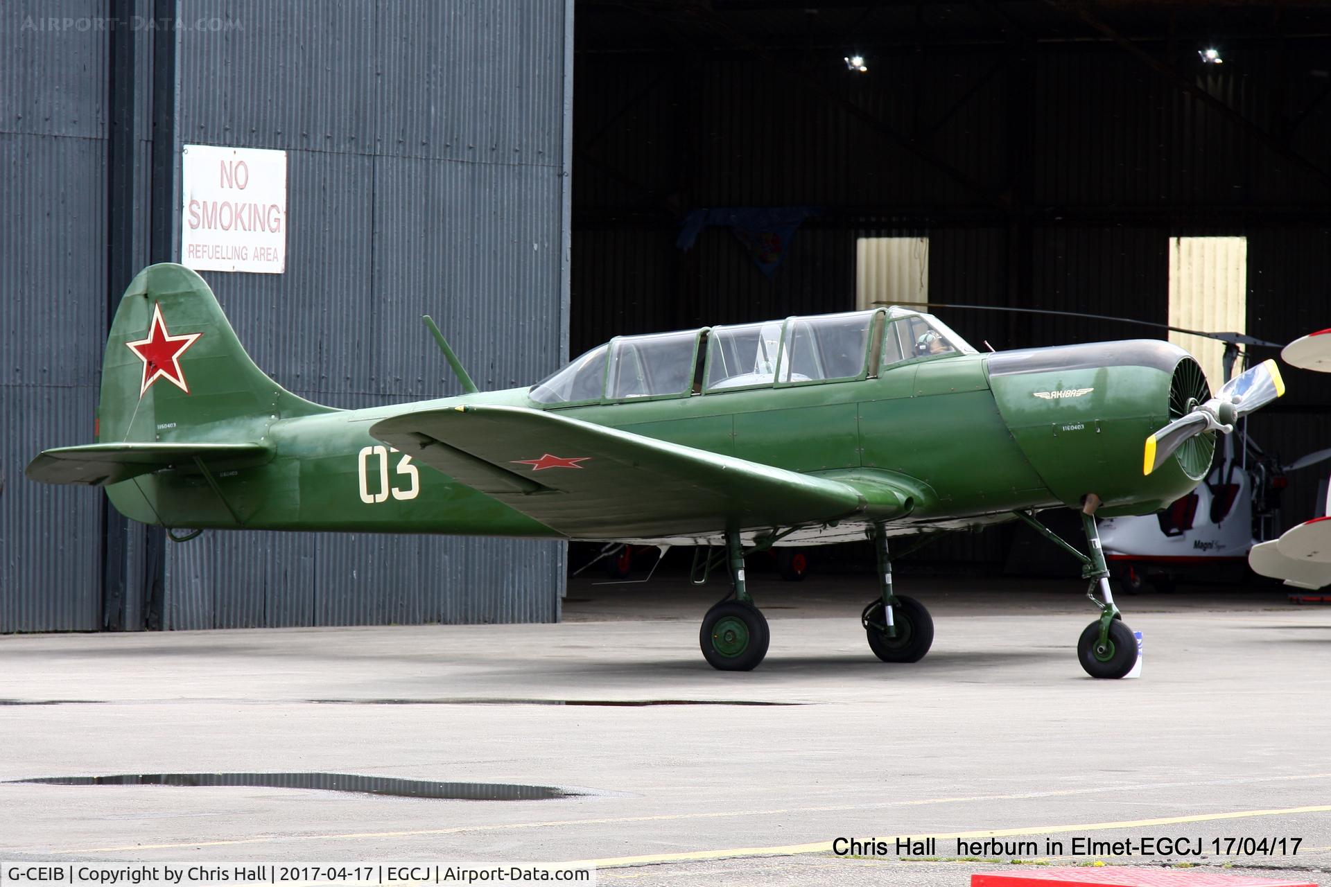 G-CEIB, 1958 Yakovlev Yak-18A C/N 1160403, at Sherburn in Elmet