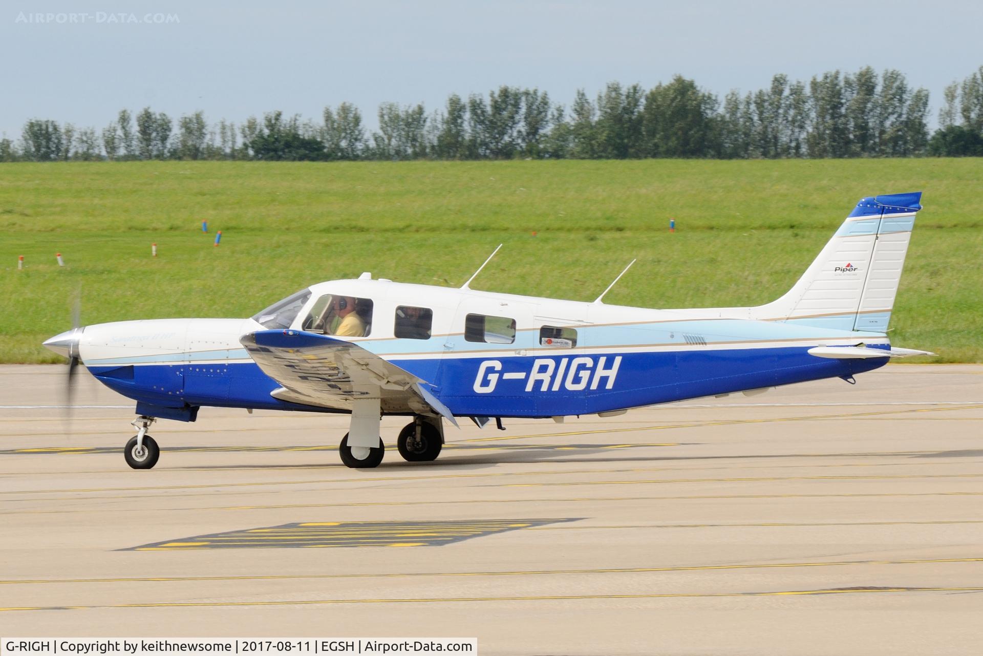 G-RIGH, 1998 Piper PA-32R-301 Saratoga II HP C/N 3246123, Arriving at Norwich.