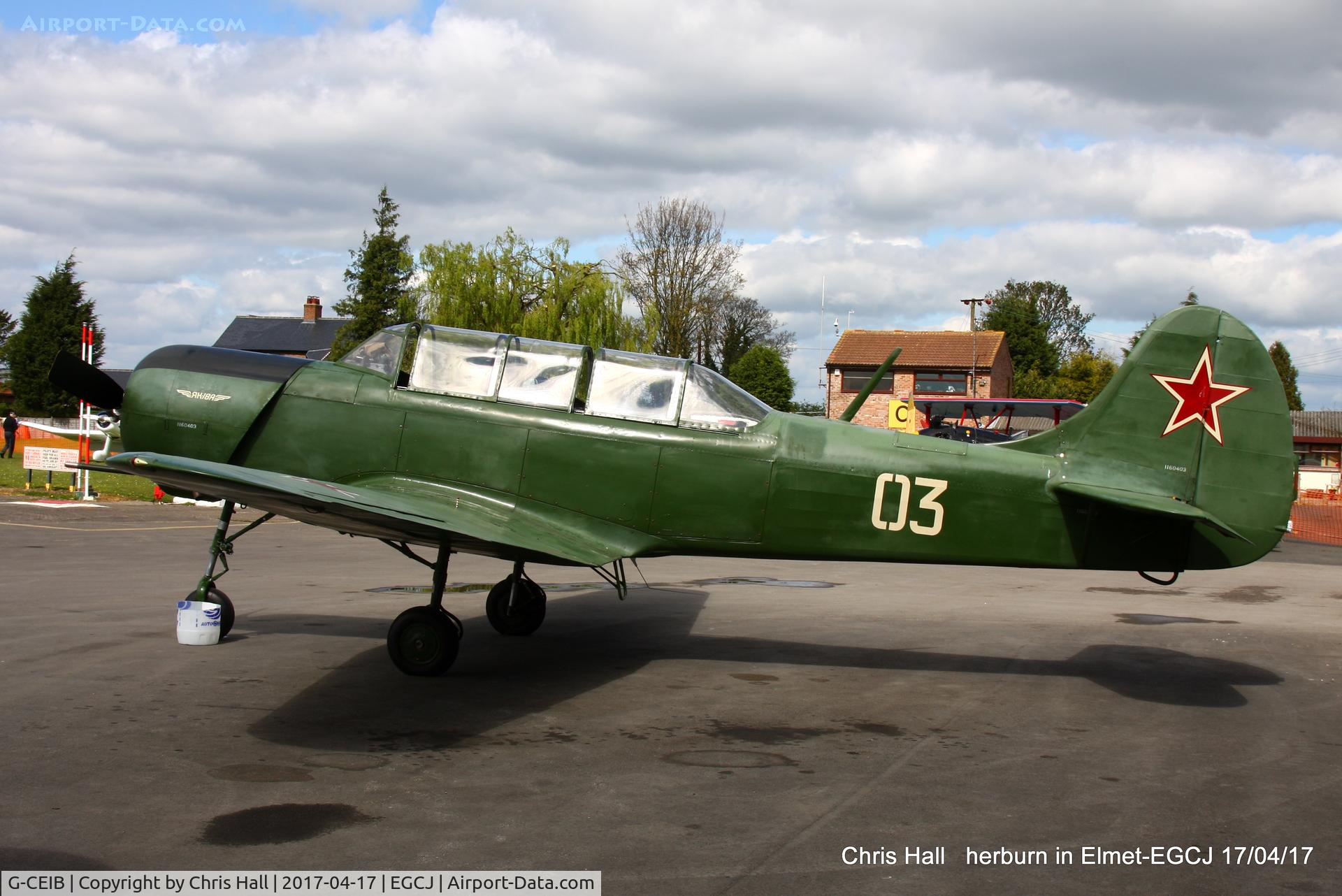 G-CEIB, 1958 Yakovlev Yak-18A C/N 1160403, at Sherburn in Elmet