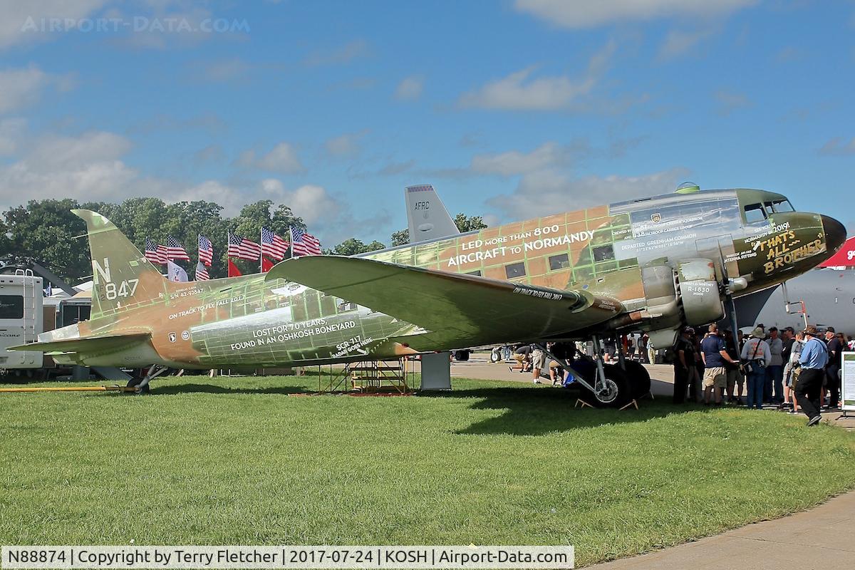 N88874, 1944 Douglas DC3C (C-47A) C/N 12693, At 2017 EAA Airventure at Oshkosh