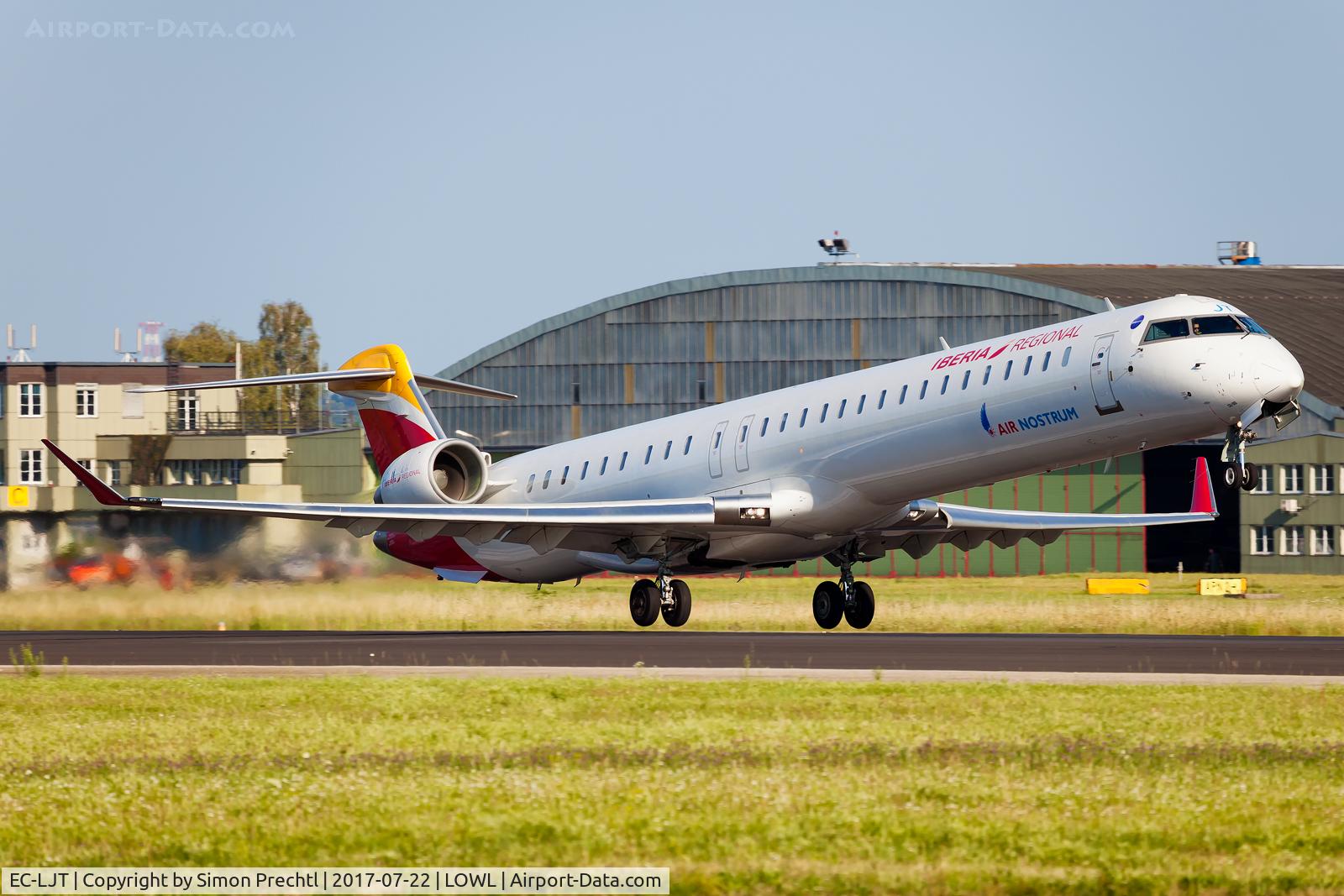 EC-LJT, 2010 Bombardier CRJ-1000ER NG (CL-600-2E25) C/N 19005, EC-LJT @ Linz Airport