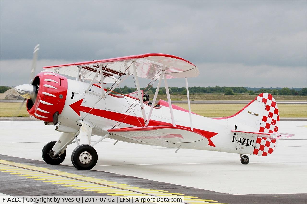 F-AZLC, Waco UPF7 C/N 5711, Waco UPF7, Taxiing to flight line, St Dizier-Robinson Air Base 113 (LFSI) Open day 2017