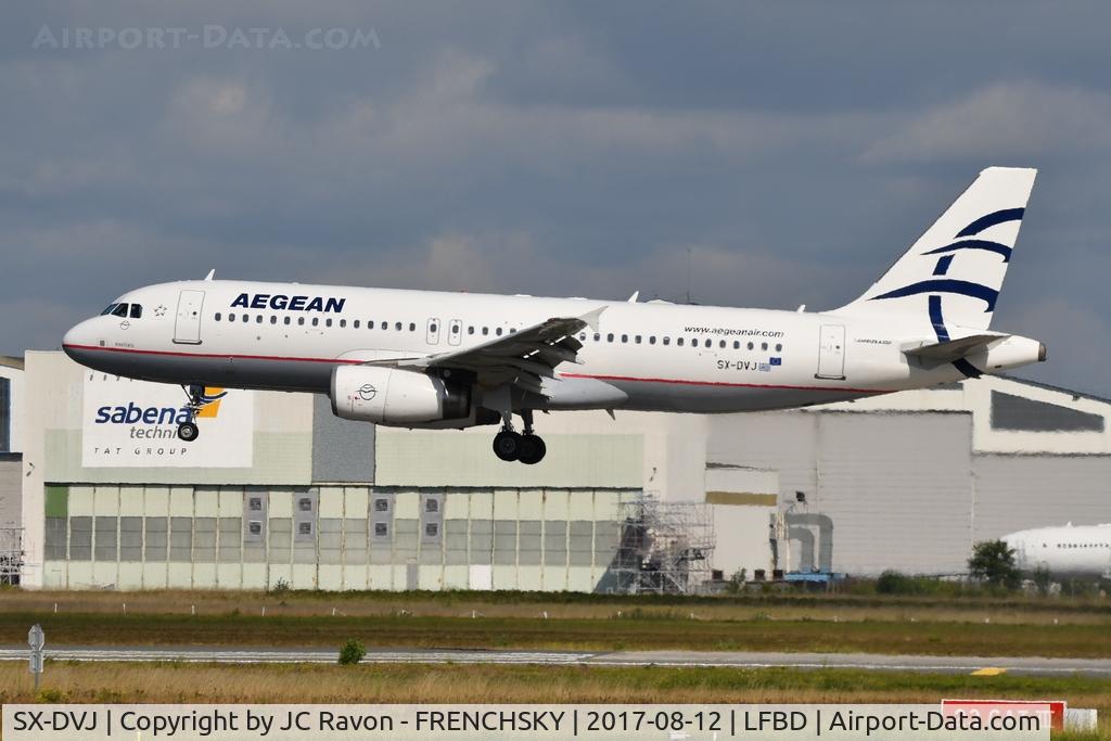 SX-DVJ, 2007 Airbus A320-232 C/N 3365, Aegean Airlines A3634 from Athens landing runway 23