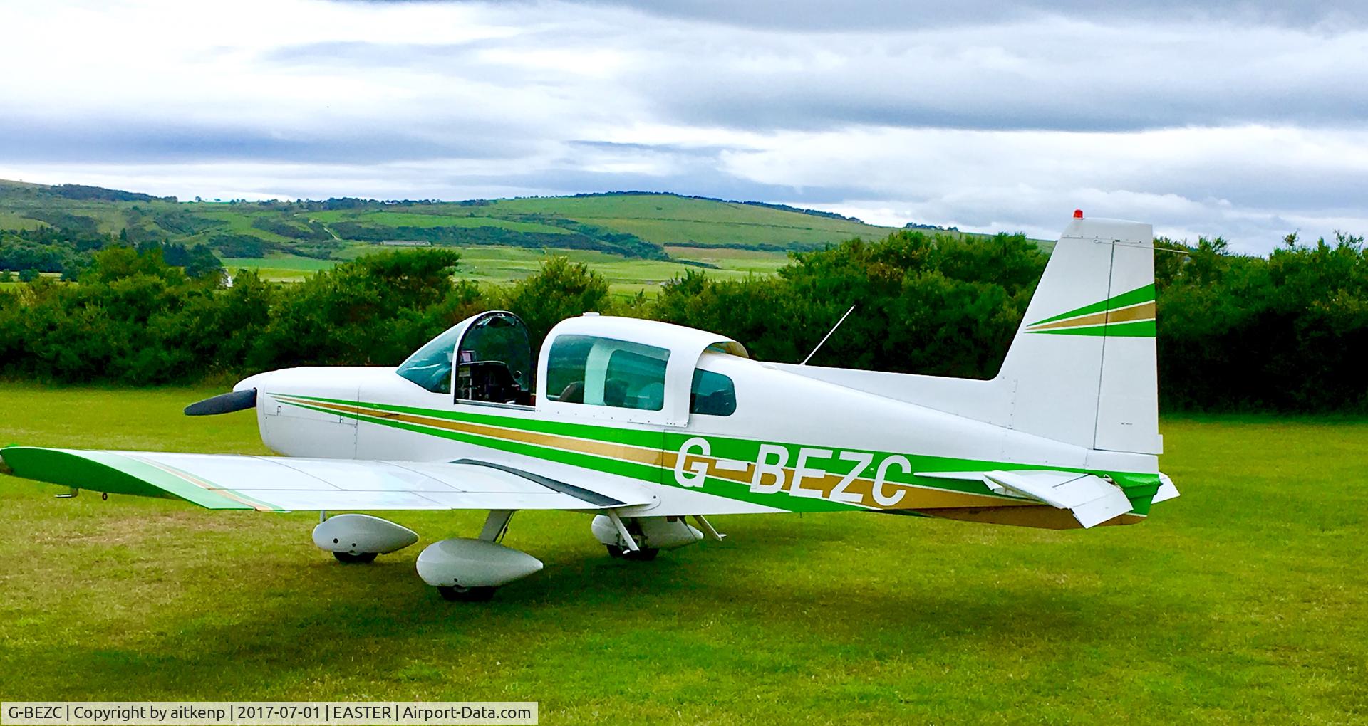 G-BEZC, 1974 Grumman American AA-5 Traveler C/N AA5-0493, G-BEZC at its new home in Easter Airfield, Tain, Scotland