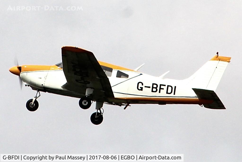 G-BFDI, 1977 Piper PA-28-181 Cherokee Archer II C/N 28-7790382, Visiting aircraft departing EGBO.Ex:-N2205Q.