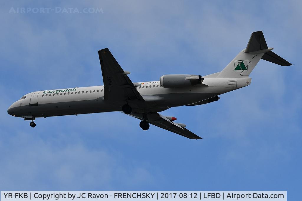 YR-FKB, 1991 Fokker 100 (F-28-0100) C/N 11369, CARPATAIR / TAP462 landing runway 23 from Lisbon
