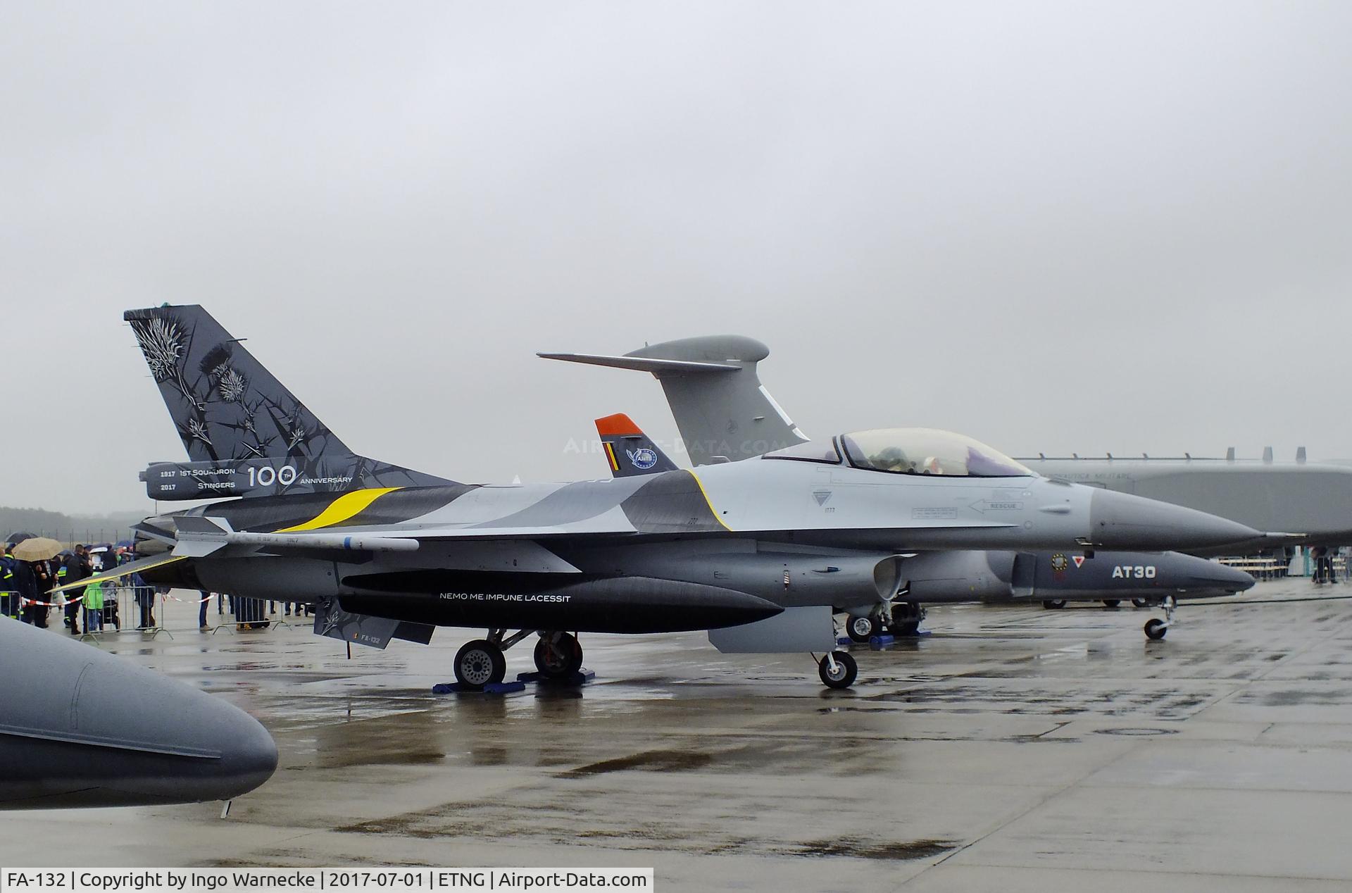 FA-132, SABCA F-16AM Fighting Falcon C/N 6H-132, General Dynamics (SABCA) F-16AM Fighting Falcon of the Force Aerienne Belge in '100 years No 1 Squadron' special colours at the NAEWF 35 years jubilee display Geilenkirchen 2017