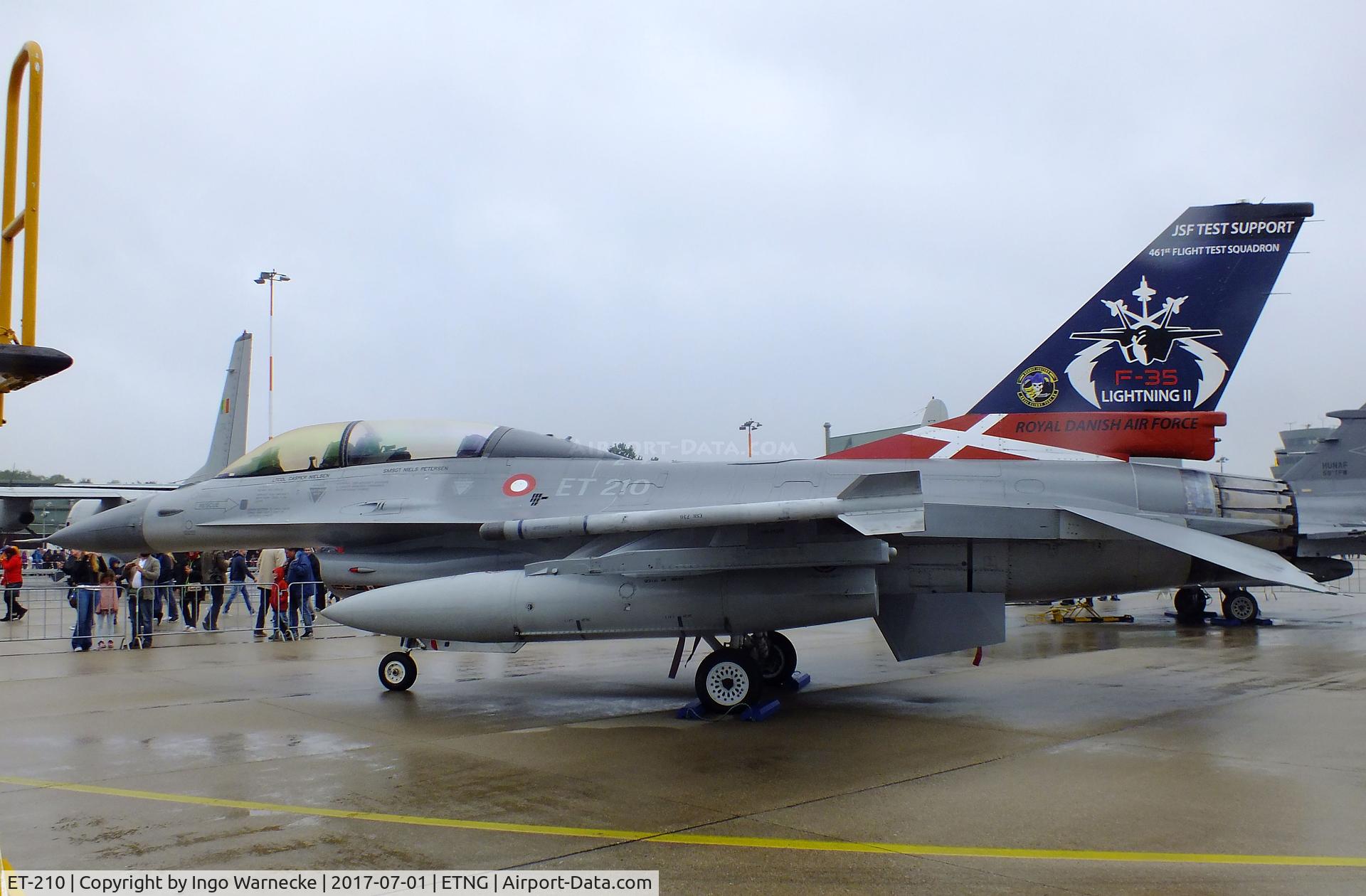 ET-210, 1981 SABCA F-16B Fighting Falcon C/N 6G-7, General Dynamics (SABCA) F-16B Fighting Falcon of the Flyvevabnet (Danish Air Force) at the NAEWF 35 years jubilee display Geilenkirchen 2017