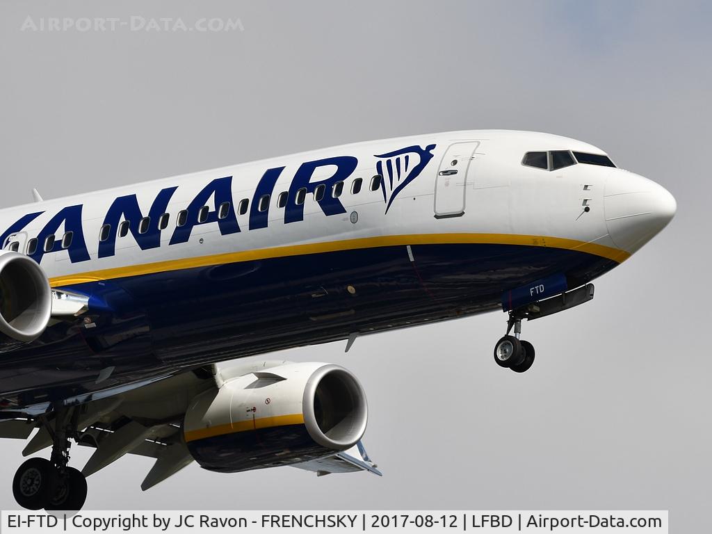 EI-FTD, 2016 Boeing 737-8AS C/N 44754, FR5831 from Milan BGY landing runway 23