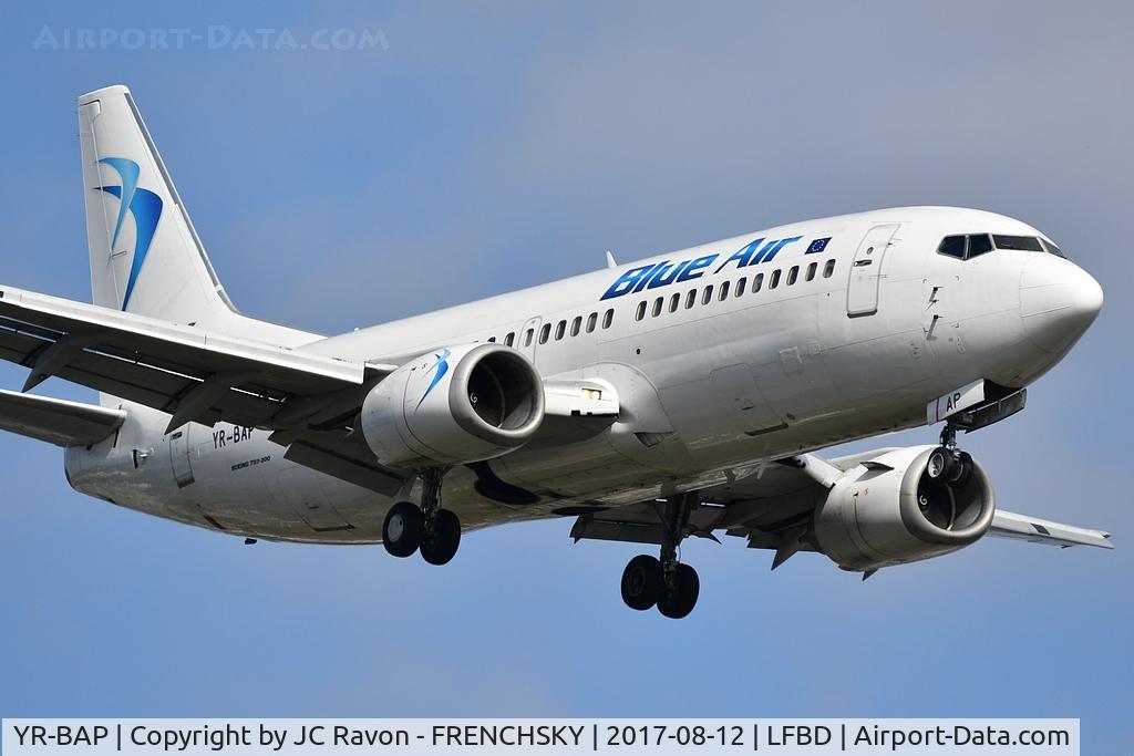 YR-BAP, 1991 Boeing 737-3Y0 C/N 24909, 0B167 from Bucharest landing runway 23