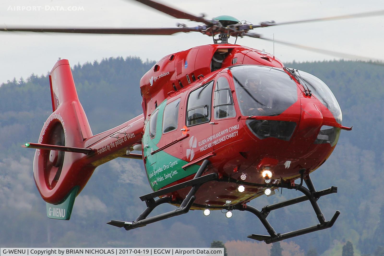 G-WENU, 2016 Airbus Helicopters H-145 (BK-117D-2) C/N 20112, Returning back to Welshpool.