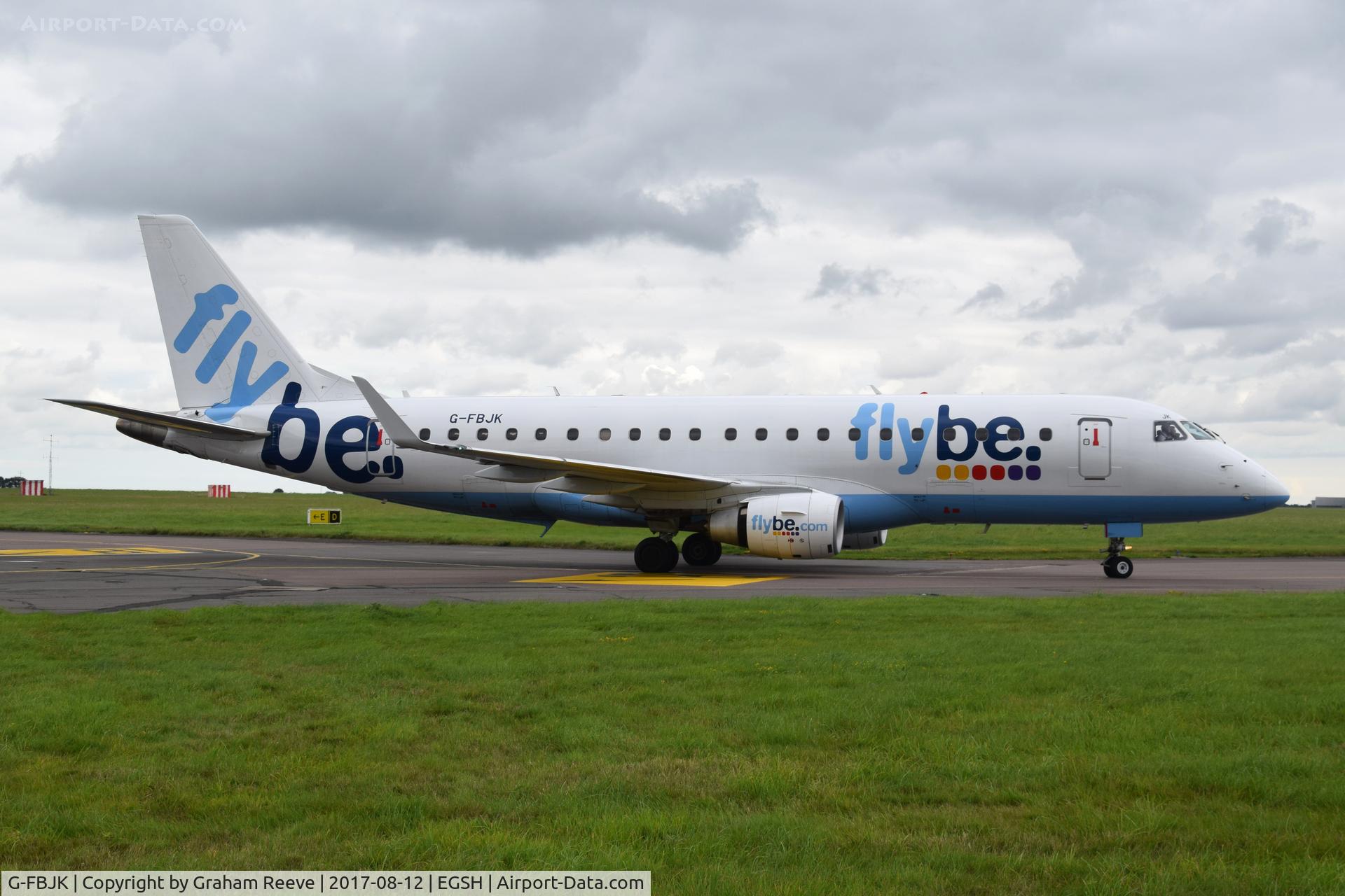 G-FBJK, 2012 Embraer 175STD (ERJ-170-200) C/N 17000359, Just landed at Norwich.