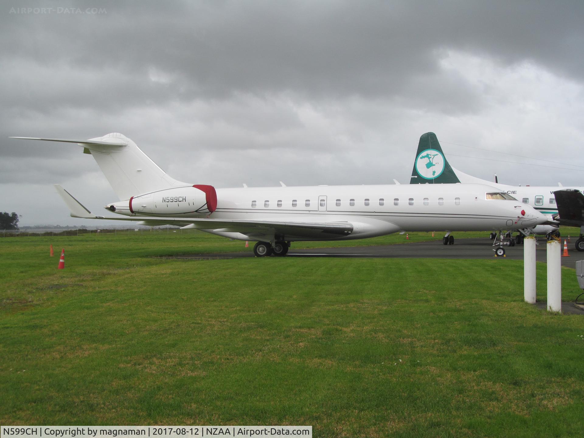 N599CH, 2012 Bombardier BD-700-1A10 Global 6000 C/N 9515, at AKL - been here a few weeks in an out of hangar storage