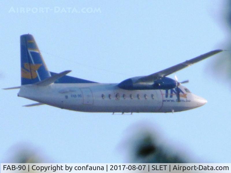 FAB-90, 1979 Fokker F-27-400M Friendship C/N 10578, a bad picture, just to show its colors and registration