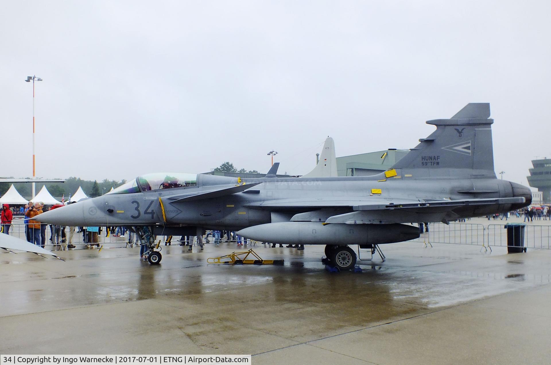 34, Saab JAS-39C Gripen C/N 39305, SAAB JAS-39C Gripen of the Hungarian Air Force at the NAEWF 35 years jubilee display Geilenkirchen 2017
