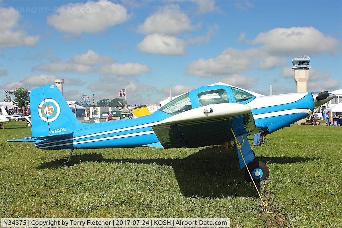 N34375, 1954 Meyers MAC-145 C/N 218, At 2017 EAA Airventure at Oshkosh