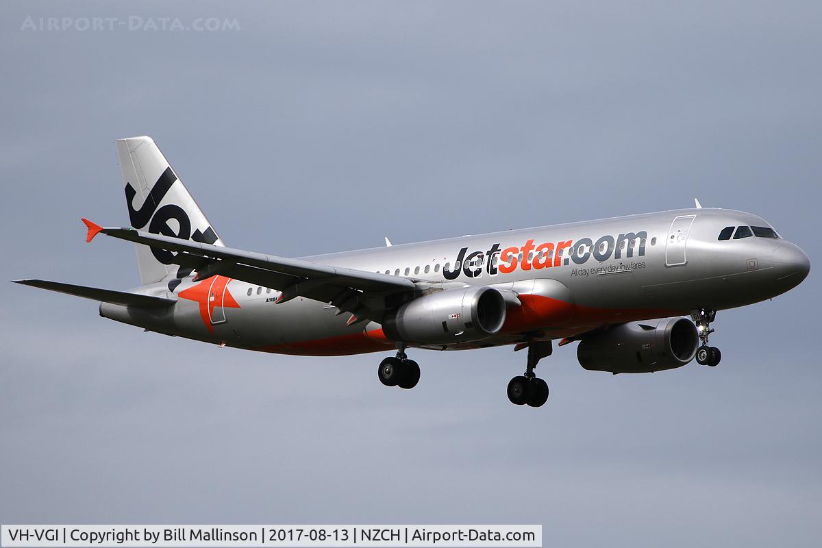 VH-VGI, 2010 Airbus A320-232 C/N 4466, JQ233 from AKL