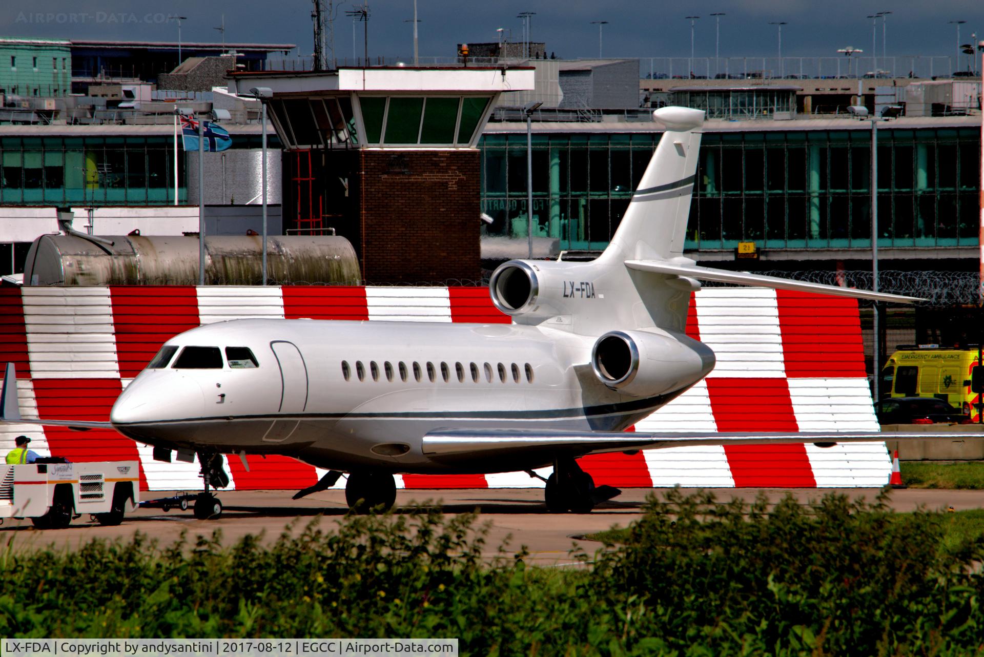 LX-FDA, 2012 Dassault Falcon 7X C/N 182, on the [FBO exc ramp]   ICAO [SVW] ATC Callsign [SVW25DA] Based [LFPB/LBG]