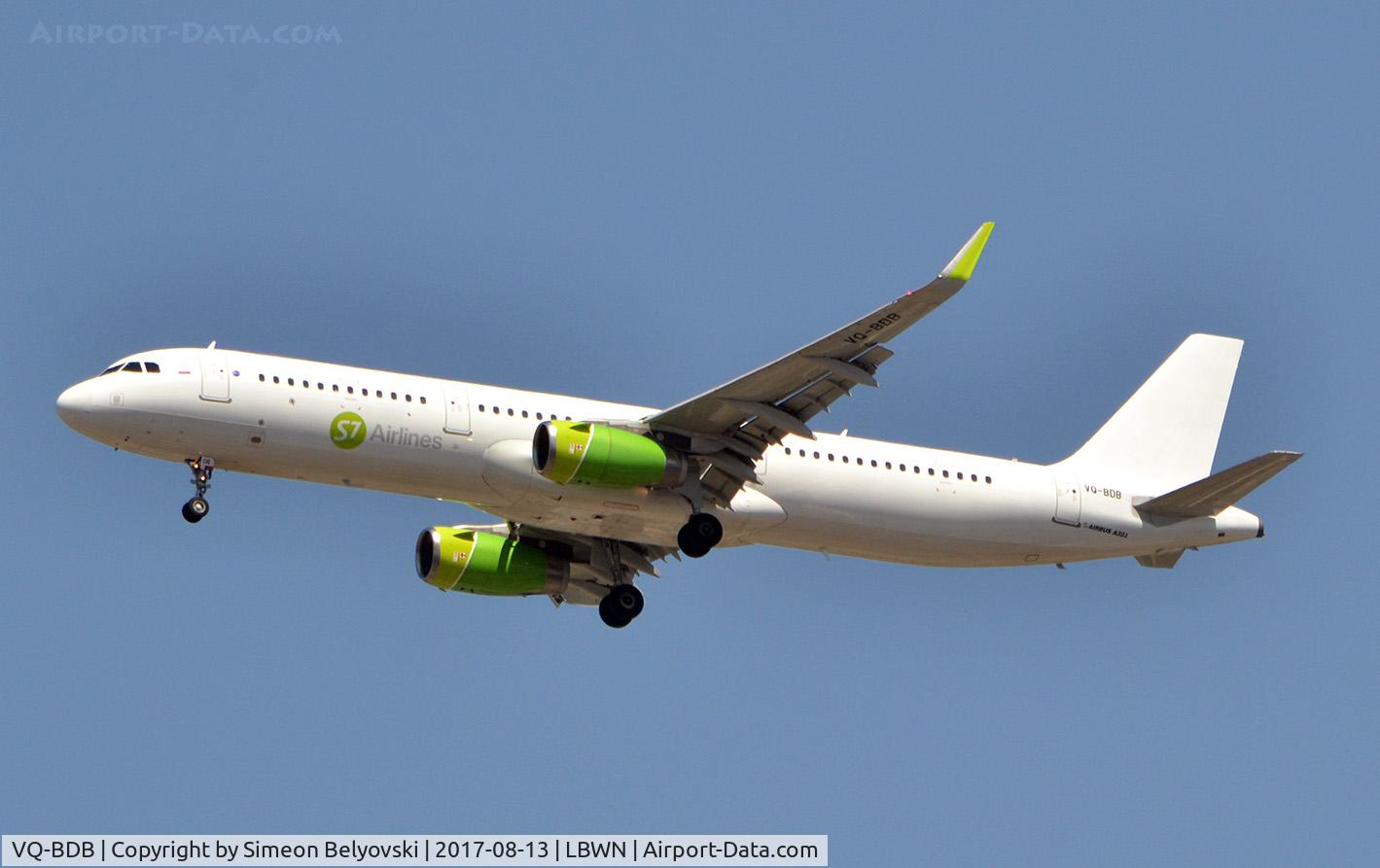 VQ-BDB, 2015 Airbus A321-231 C/N 6734, Landing at Varna airport RWY27 13.8.2017