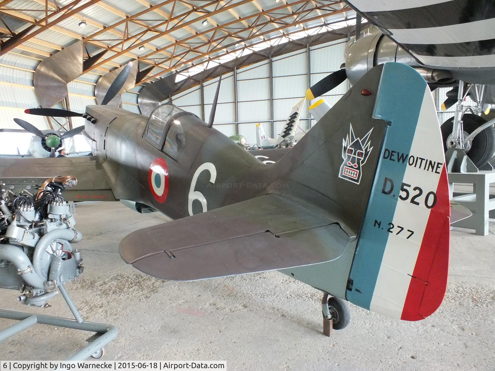 6, Dewoitine D.520 C/N 862, Dewoitine D.520 at the Musee de l'Air, Paris/Le Bourget