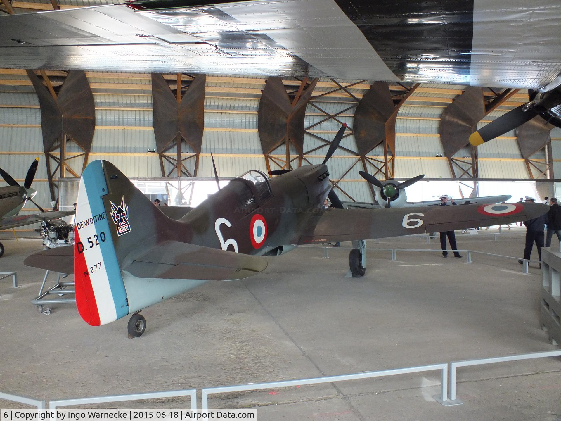 6, Dewoitine D.520 C/N 862, Dewoitine D.520 at the Musee de l'Air, Paris/Le Bourget