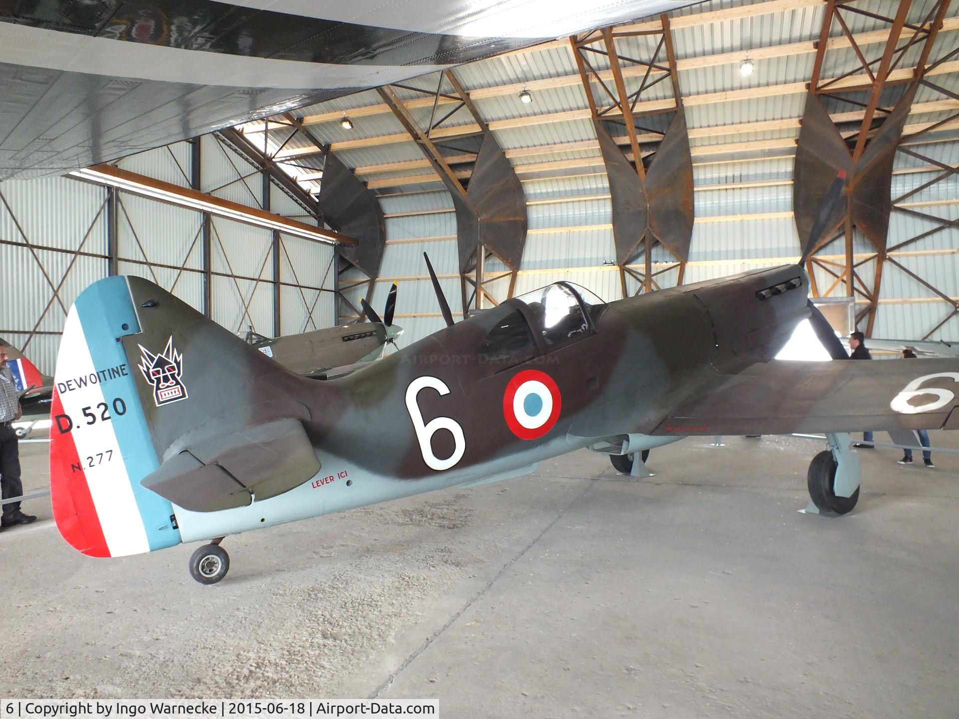 6, Dewoitine D.520 C/N 862, Dewoitine D.520 at the Musee de l'Air, Paris/Le Bourget