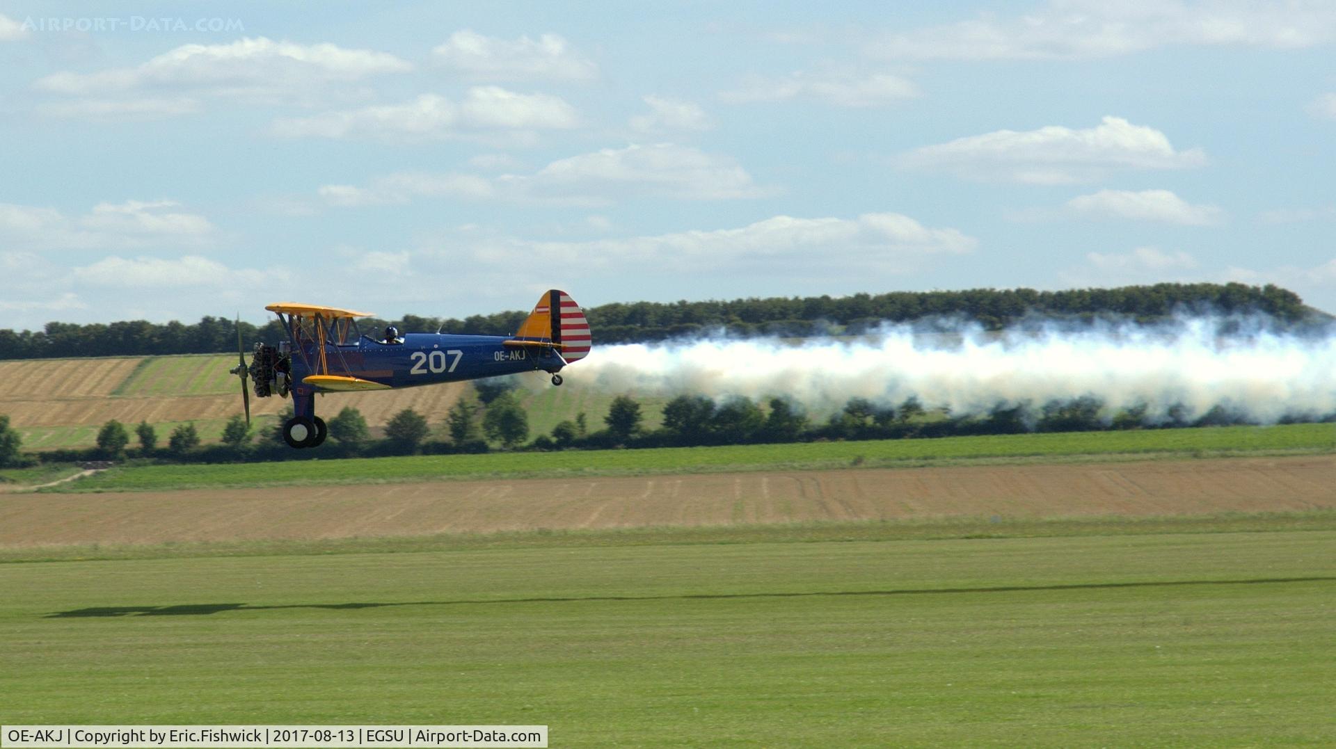OE-AKJ, 1942 Boeing E75 C/N 75-5601, a. OE-AKJ in display mode at The Imperial War Museum, Duxford - Aug. 2017.