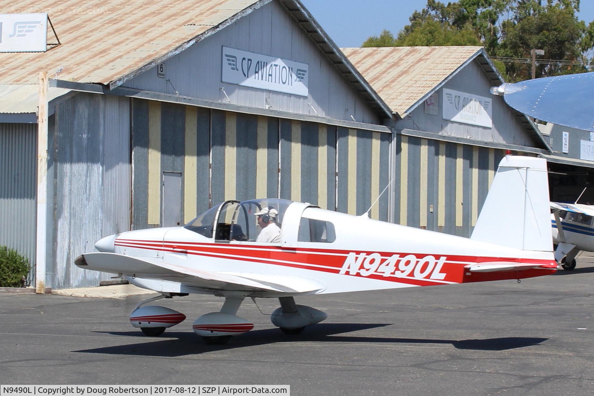 N9490L, 1971 American Aviation AA-1A Trainer Trainer C/N AA1A-0290, 1971 American Aviation AA-1A TRAINER, Lycoming O-235 108 Hp, taxi to Fuel Dock