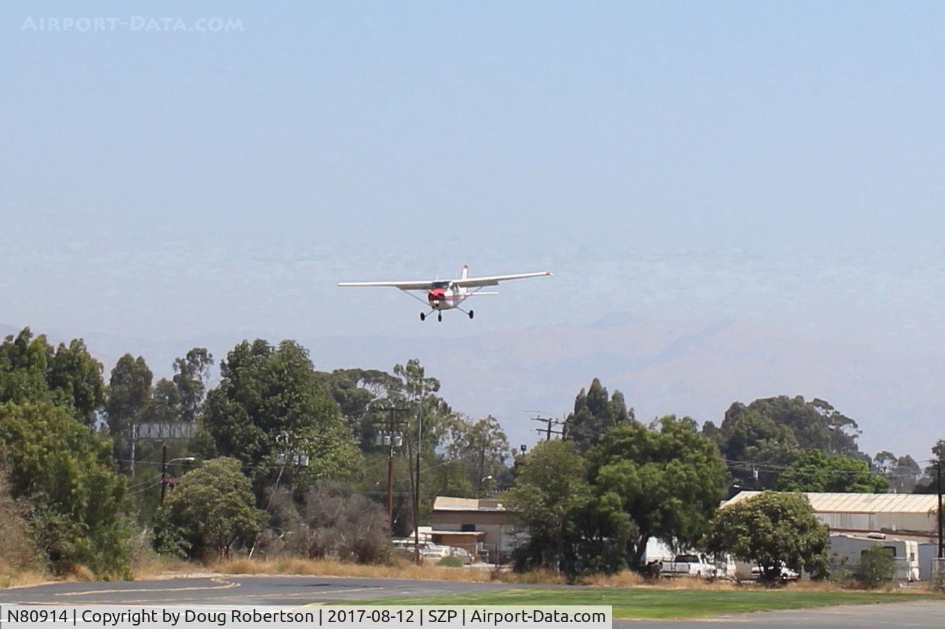 N80914, 1976 Cessna 172M C/N 17266799, 1976 Cessna 172M SKYHAWK, Lycoming O-320-E2D 150 Hp, on final Rwy 22