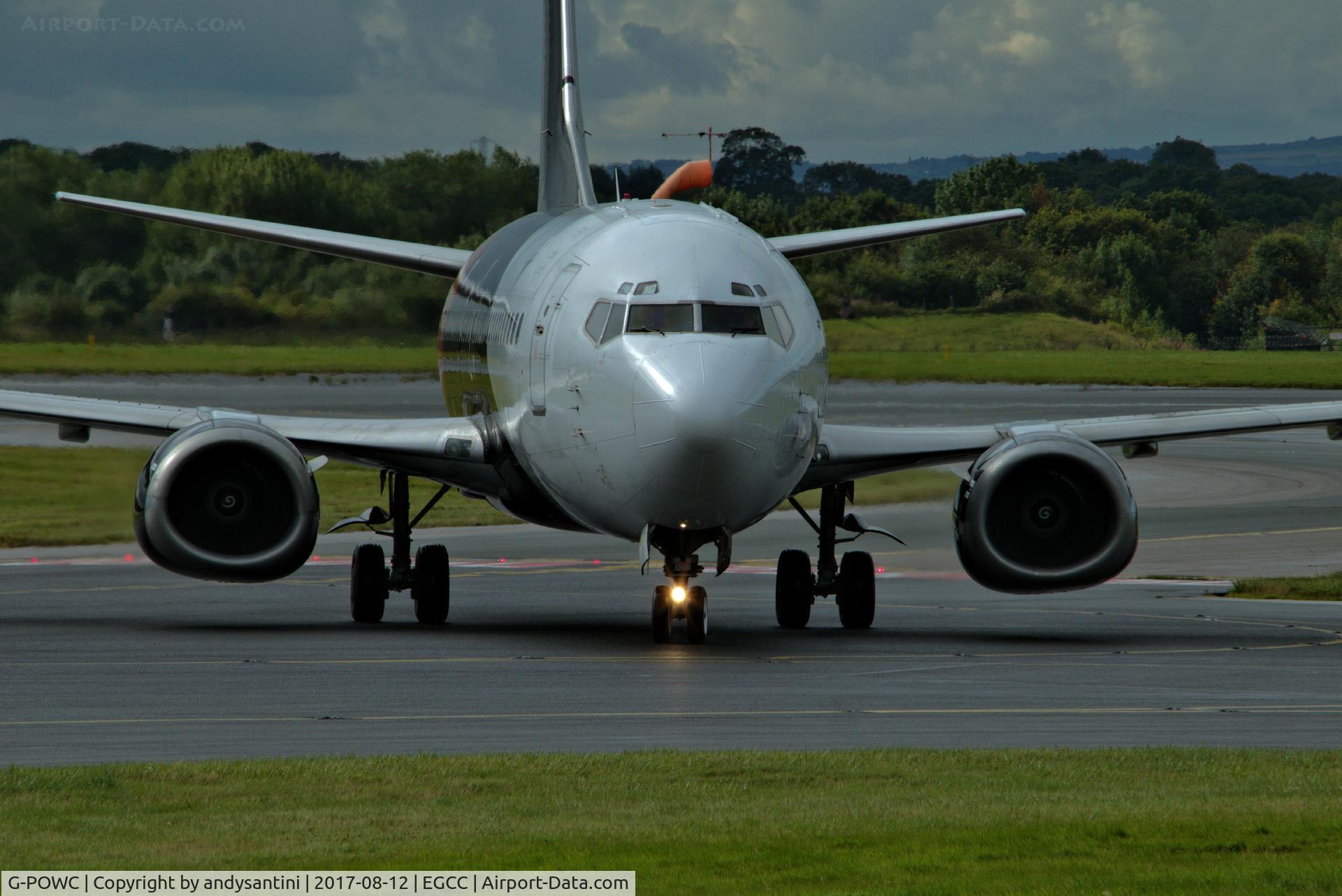 G-POWC, 1991 Boeing 737-33A(QC) C/N 25402, just left runway 23R now taxing in to its gate/stand