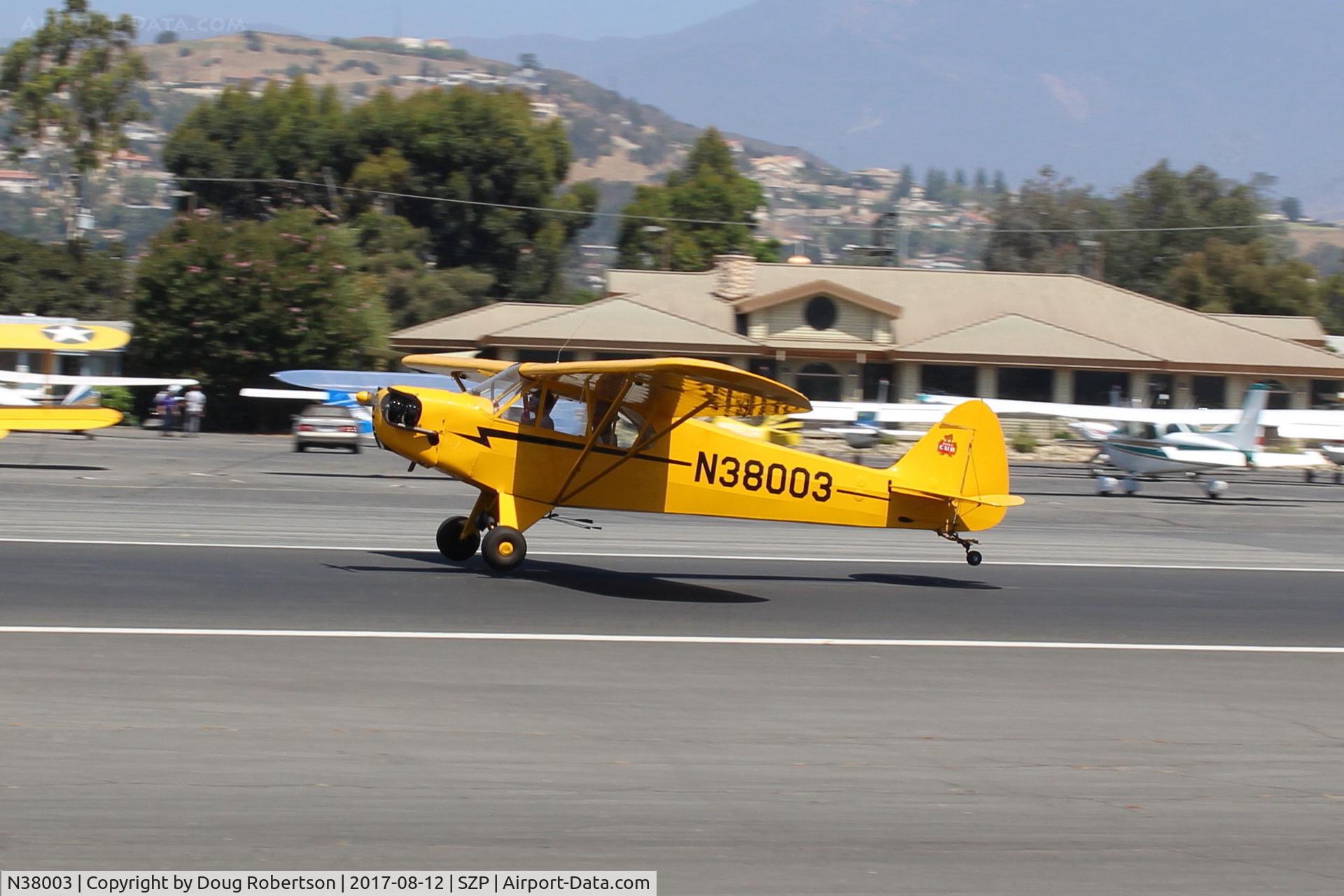 N38003, 1941 Piper J3C-65 Cub Cub C/N 6752, 1941 Piper J3C-65 CUB, Continental A&C65 65 Hp, landing roll Rwy 22
