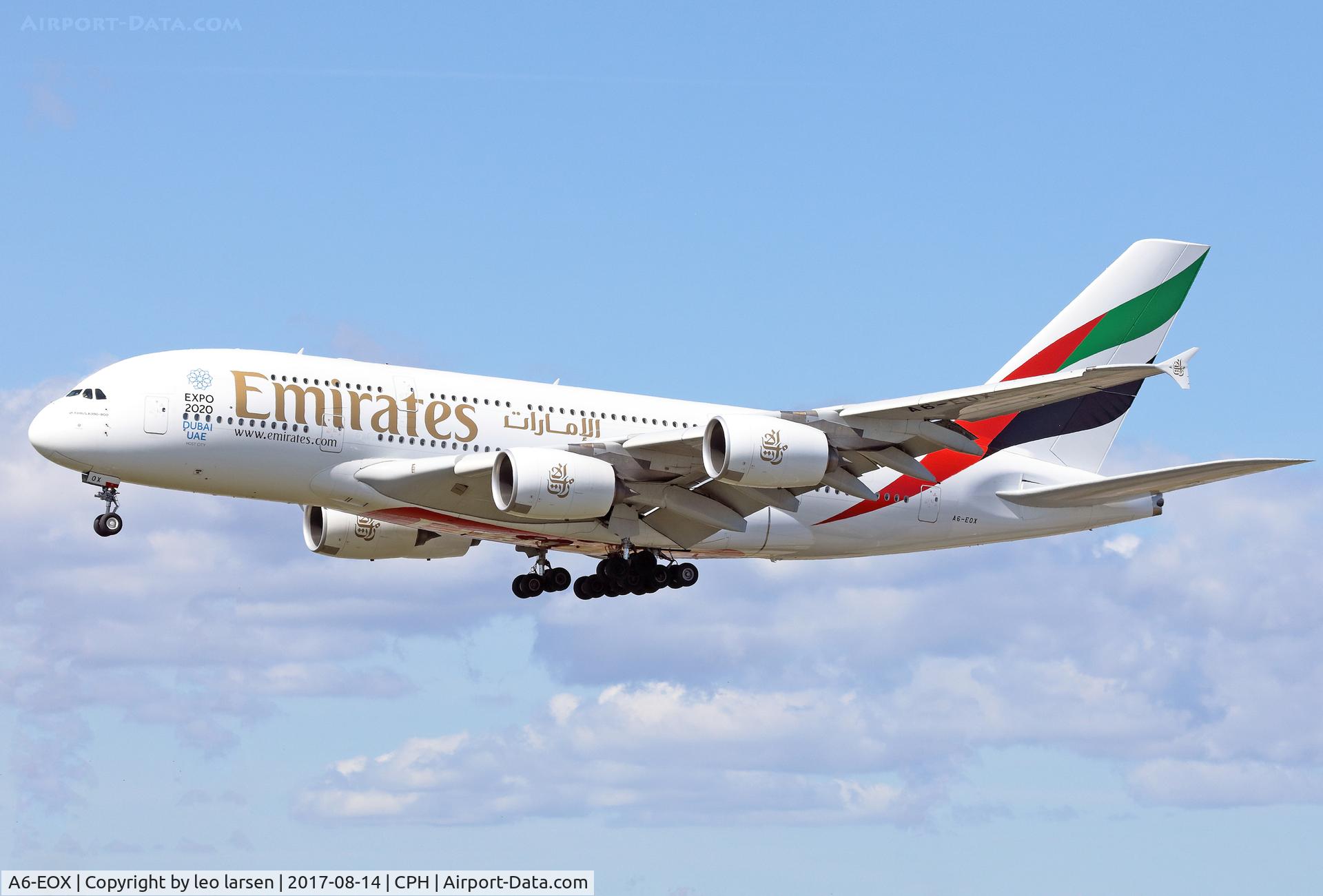 A6-EOX, 2015 Airbus A380-861 C/N 208, Copenhagen 14.8.2017