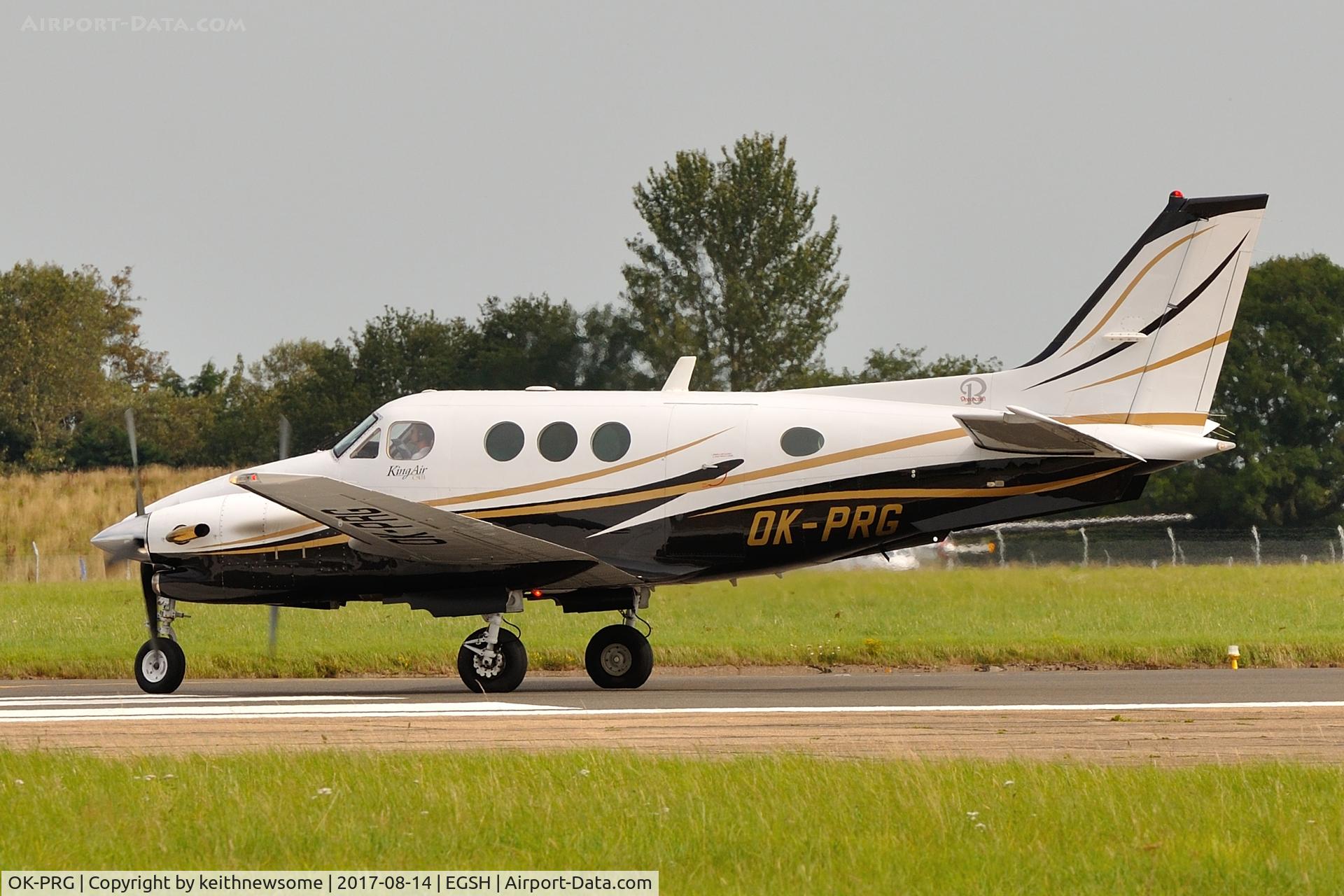 OK-PRG, 1993 Beech C90A King Air C/N LJ-1340, Leaving Norwich for Biggin Hill.