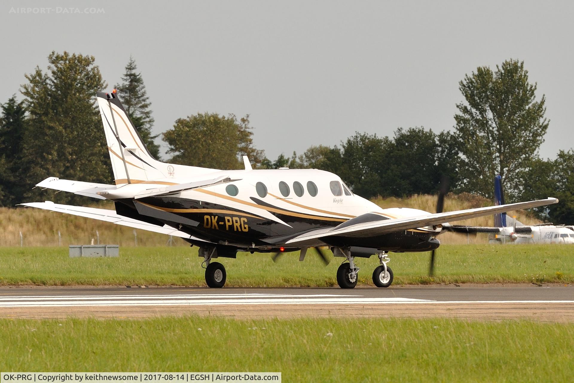 OK-PRG, 1993 Beech C90A King Air C/N LJ-1340, Leaving Norwich for Biggin Hill.